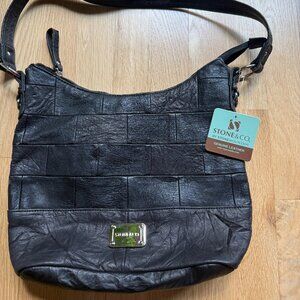 NEW! Little Black Leather Bag by Stone and Company